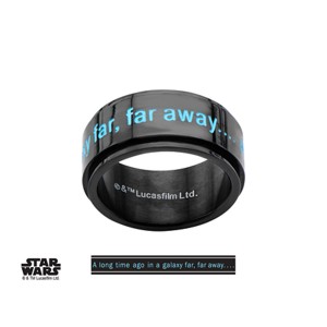 Star Wars 'A Long Time ago ..." Black Steel Spinner Ring